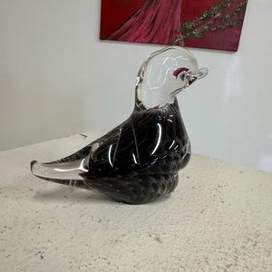 Vintage purple bird blown glass